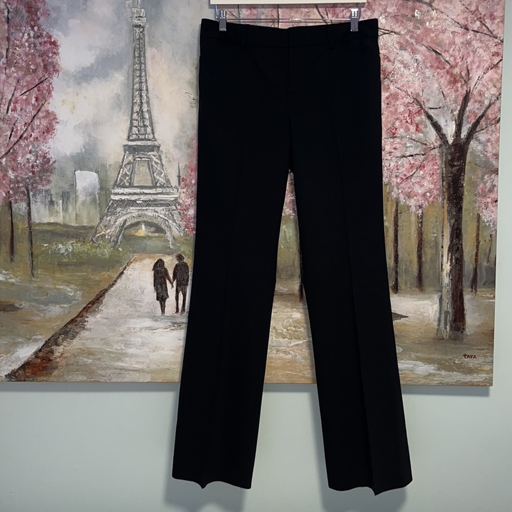 Club Monaco Black Hook Closure Classic Tailored Fit Straight Leg Pant sz 10 EUC
